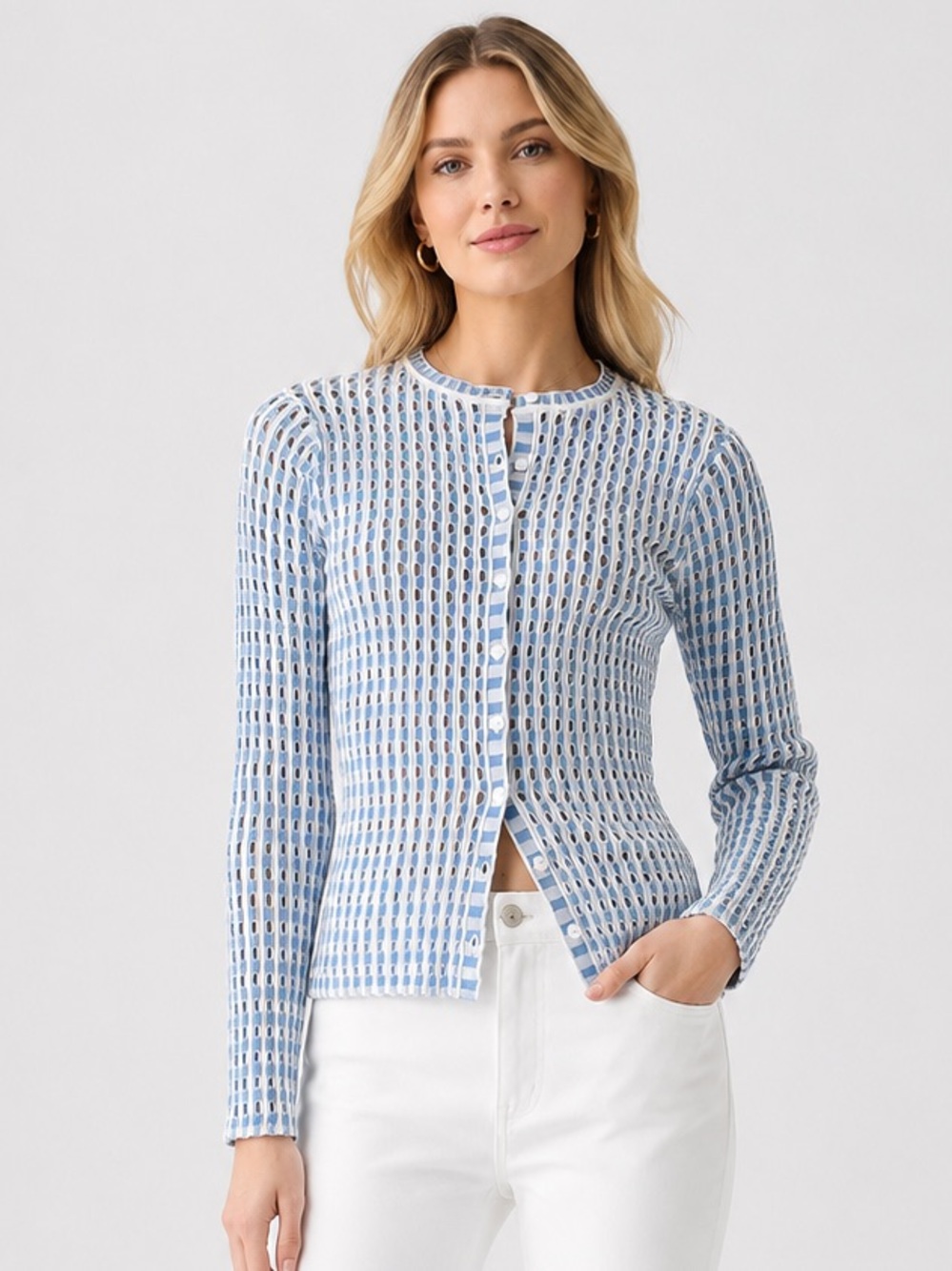 New Simkhai Gracen Cardigan in Blue Hydrangea Multi